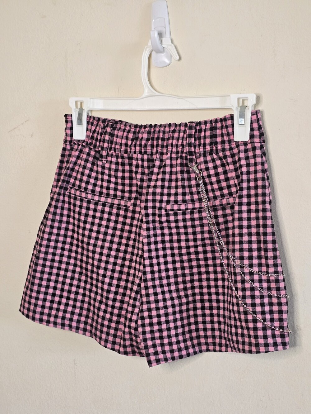 Bershka Gingham Skort Women’s Size US 6 Pink Black Chain Y2K Mini Emo Bratz - Picture 4 of 14
